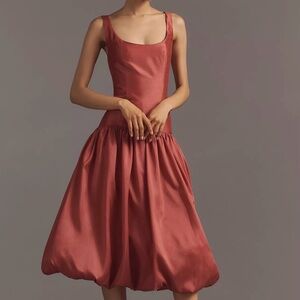 Anthropologie Hutch Terracotta Sleeveless Midi Dress